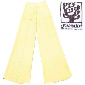 Joshua Tree 70s Vintage Womens Knit Yellow Bell Bottom Pants High Waist